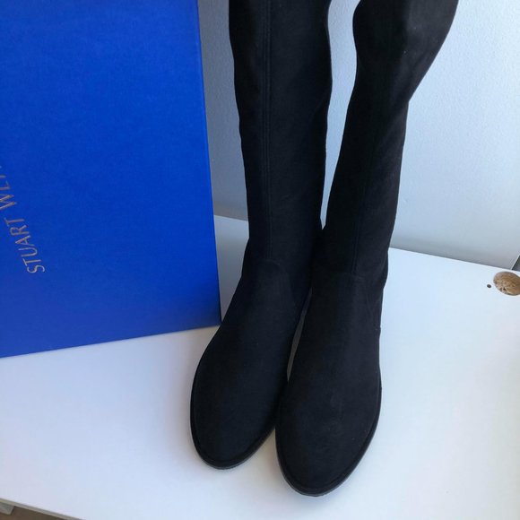 Stuart Weitzman Lowland Over the Knee Leather Boot - Picture 4 of 11